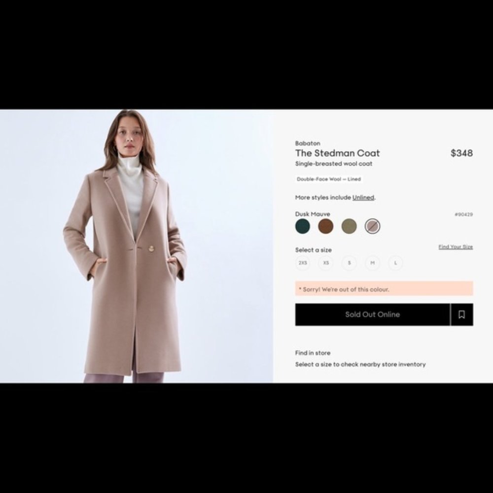 Aritzia Babaton Stedman Coat in Tan
